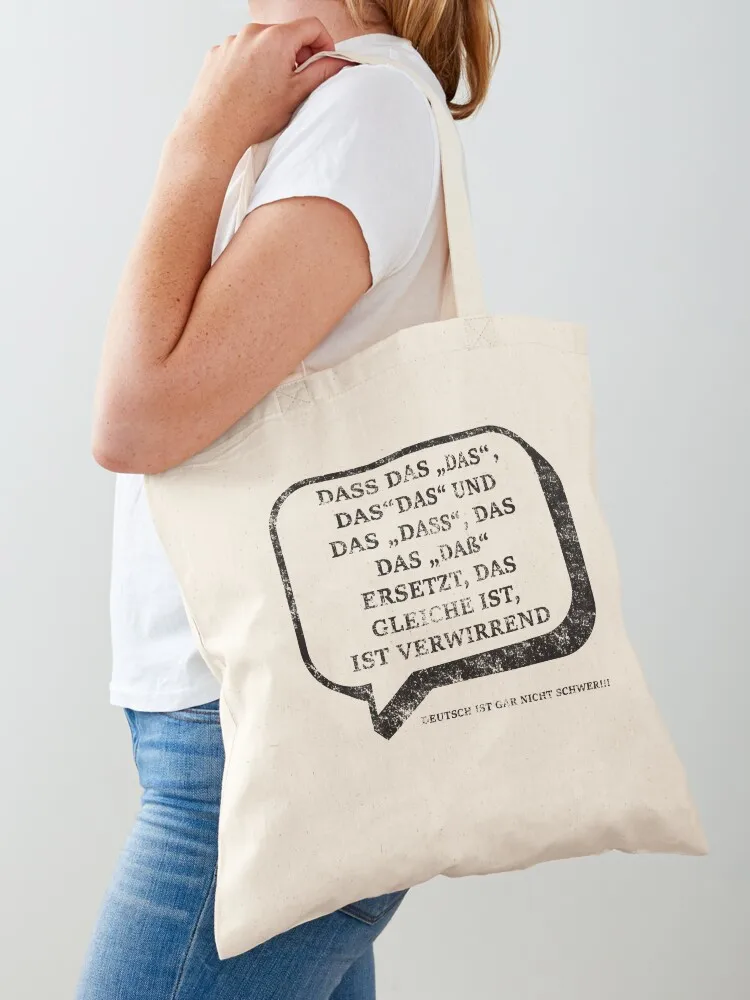 Say German grammar that used look Tote Bag Fabric bag Shopper bag Woman shopper canvas tote