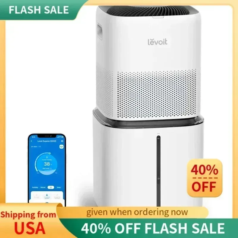 PMD4-LEVOIT Superior 6000S Smart Evaporative Humidifiers for Whole House to 3000ft²,6 Gal,Last 72-Hour,Premium Filter,Dry Mo,