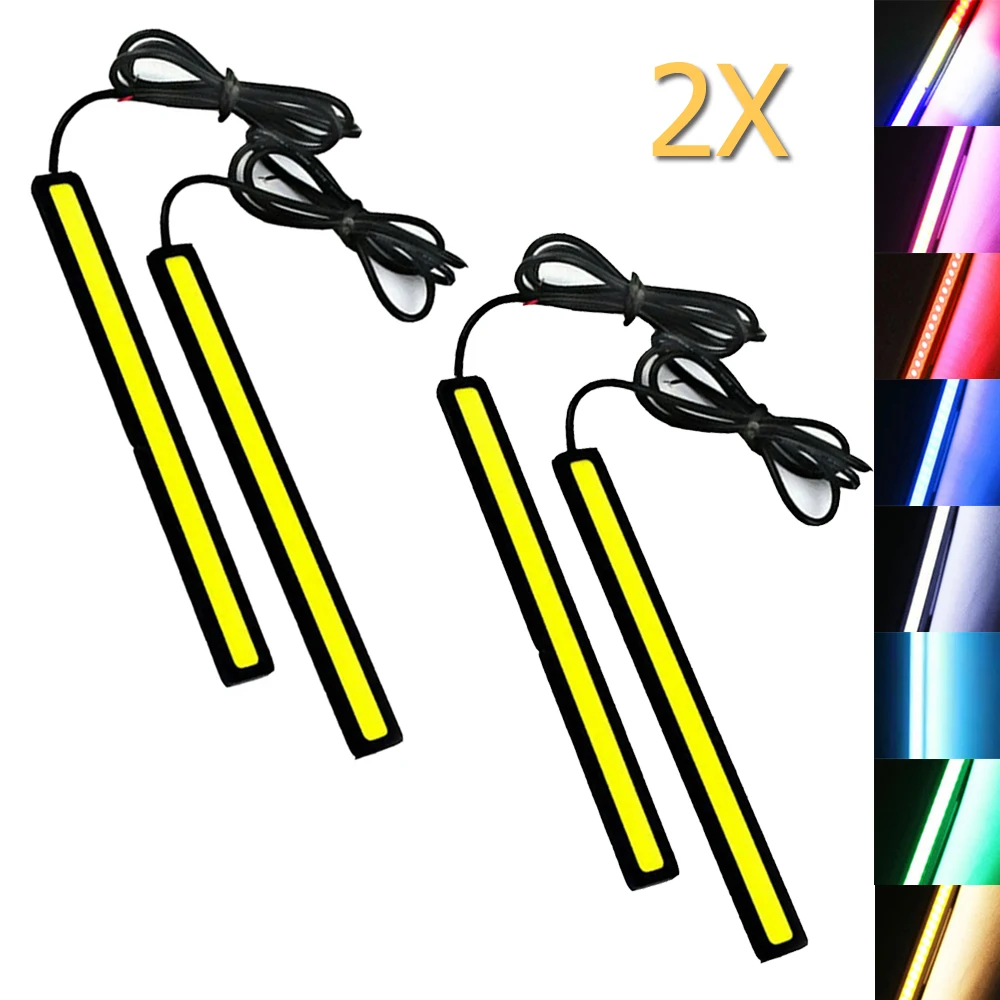 

Pop 2X 16 мм 17 мм Светодиодная лента Противотуманные фары Drl White Cob Открытый Водонепроницаемый 12 В Красный Автомобильный Дневной Бег Авто Headl Узкий Ультратонкий