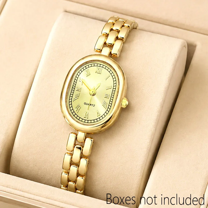 1Pc Oval-Shaped Women's Fashionable Quartz Wristwatch, Trendy Timepiece, Perfect Gift Choice for Birthdays, Christmas, Valentine's Day, Anniversaries, Mother's Day, Parties, Daily Wear, and Office Occasions