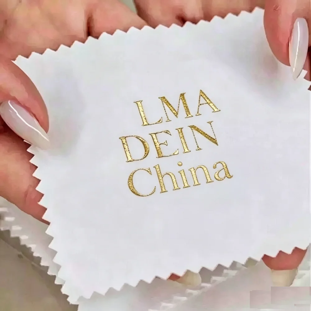 Free Free 250pcs Emboss Custom LOGO Free 8*8cm Silver Gold Plated Polish opp bags Cloth Silver Jewelry Cleaner Microfiber Suede