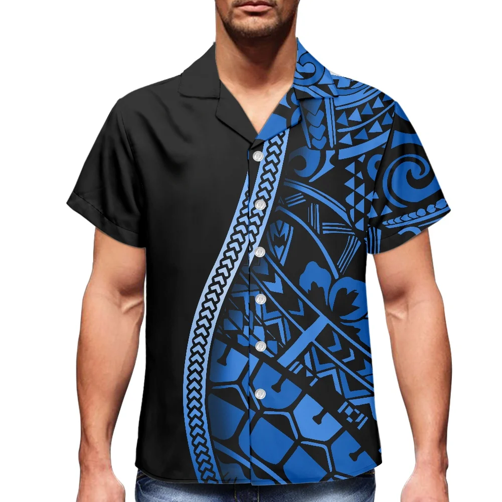 

HYCOOL Summer Hawaiian Shirts For Men Beach Wear Short Sleeve Casual Black Button Up Shirt Regular Fit Aloha Loose Tribal Shirt