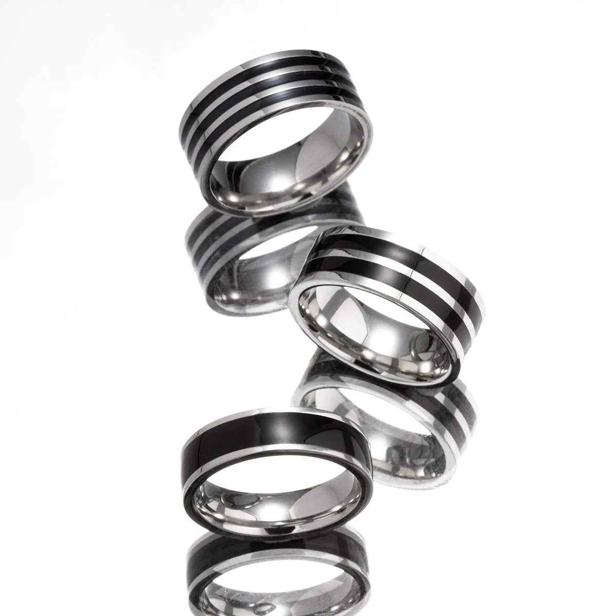 

Trend 1/2/3 Black Thread Vintage Men's and Women's Jewelry Anime Anel Men's Stainless Steel Ring Simple Fashion Charm Jewelry