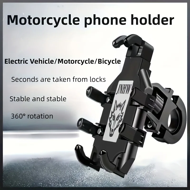 1 Pcs Super stable Motorcycle Handlebar Phone Holder 360 Degree Rotating Motorcycle Navigation Shock-proof Phone Stand Bracket