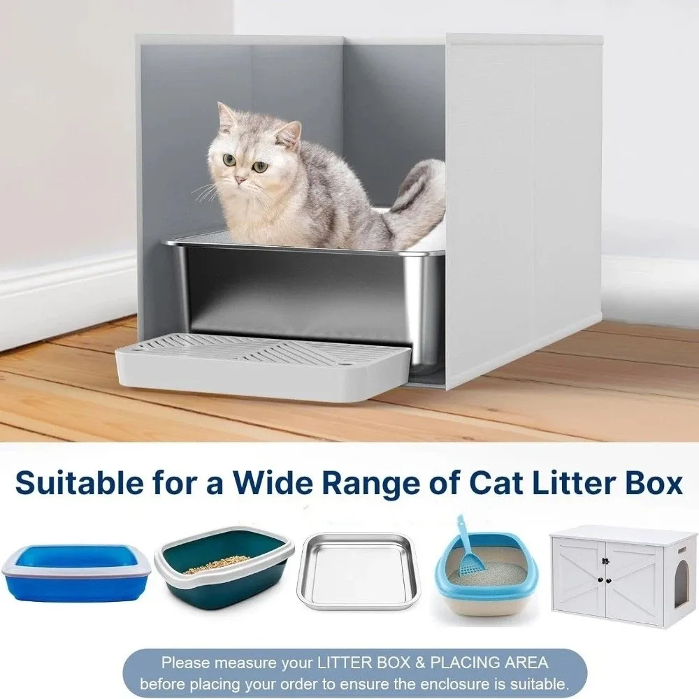 Caixa de Areia para Gatos com Tampa Aberta, Impermeável, Dobrável, com Proteção Contra Respingos, Portátil, com Laterais Altas, Cercado para Caixa de Areia de Gatos