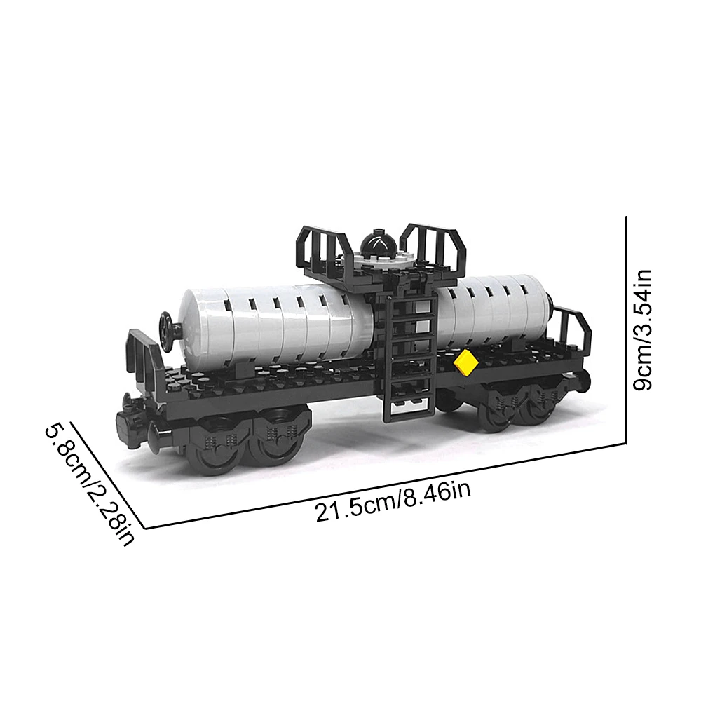 MOC City Train Track Freight DIY Train Carriage Building Block Assembly Model Expansion Compatible with Universal Classic Brands