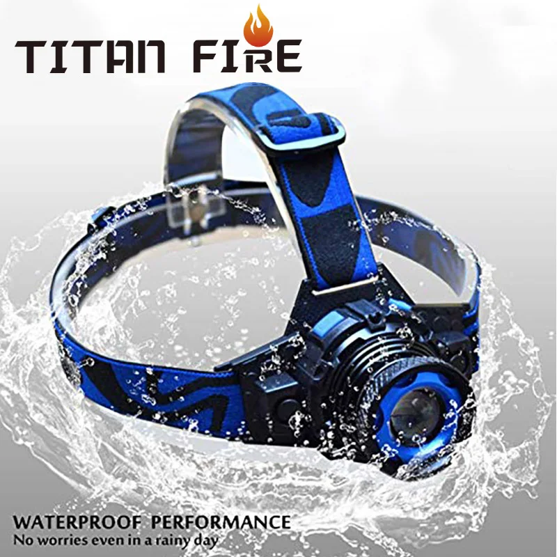ZK20 Waterproof LED Headlamp 8000Lums Built-in Battery Flashlight Rechargeable HeadlightRotary Zoom 3 Modes USB Charging Fishing