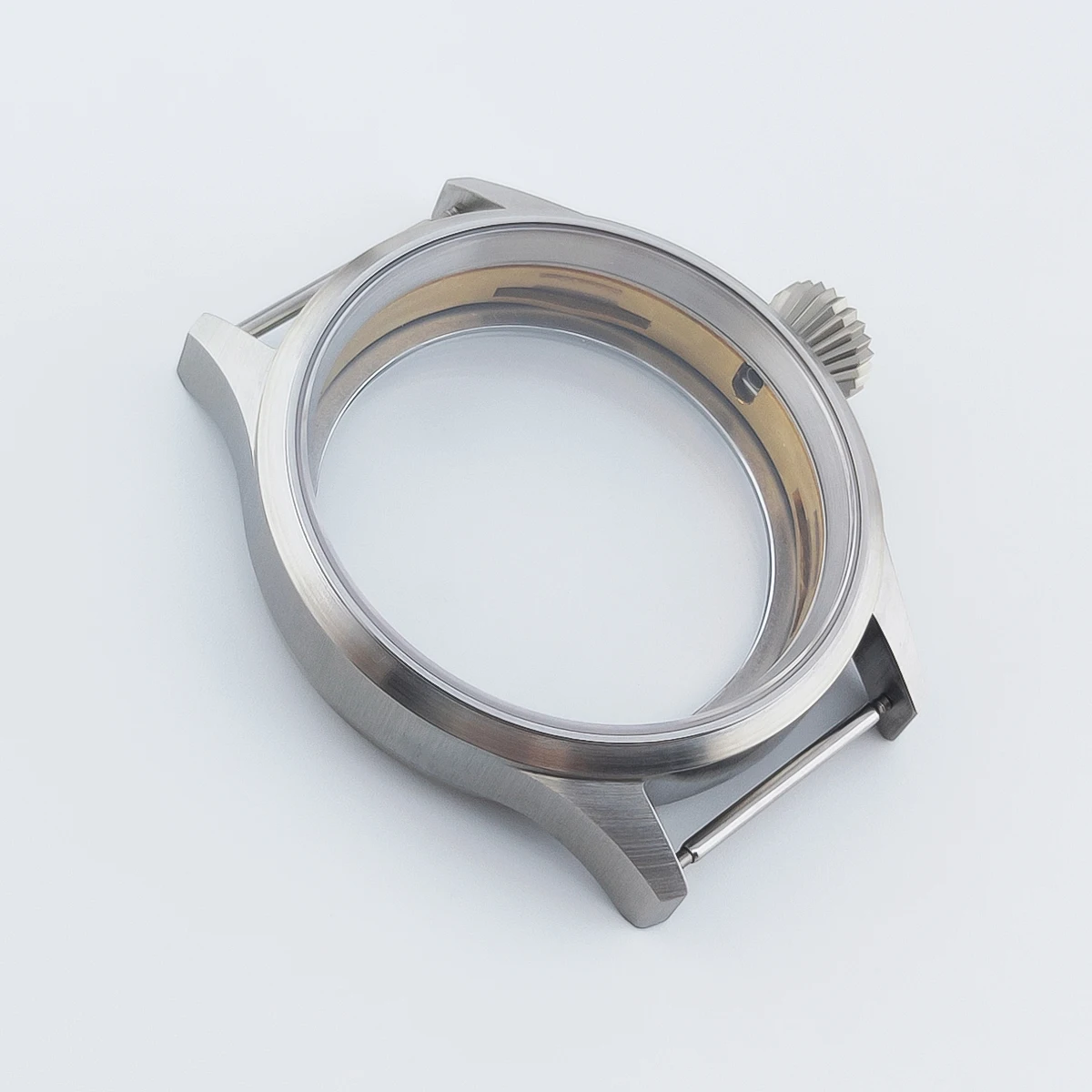 Neiton 43mm Silver Black PVD Bronze Colour Watch Case Sapphire Glass Sterile Steel Case ETA 6497,6498 Seagull ST3600 image 3