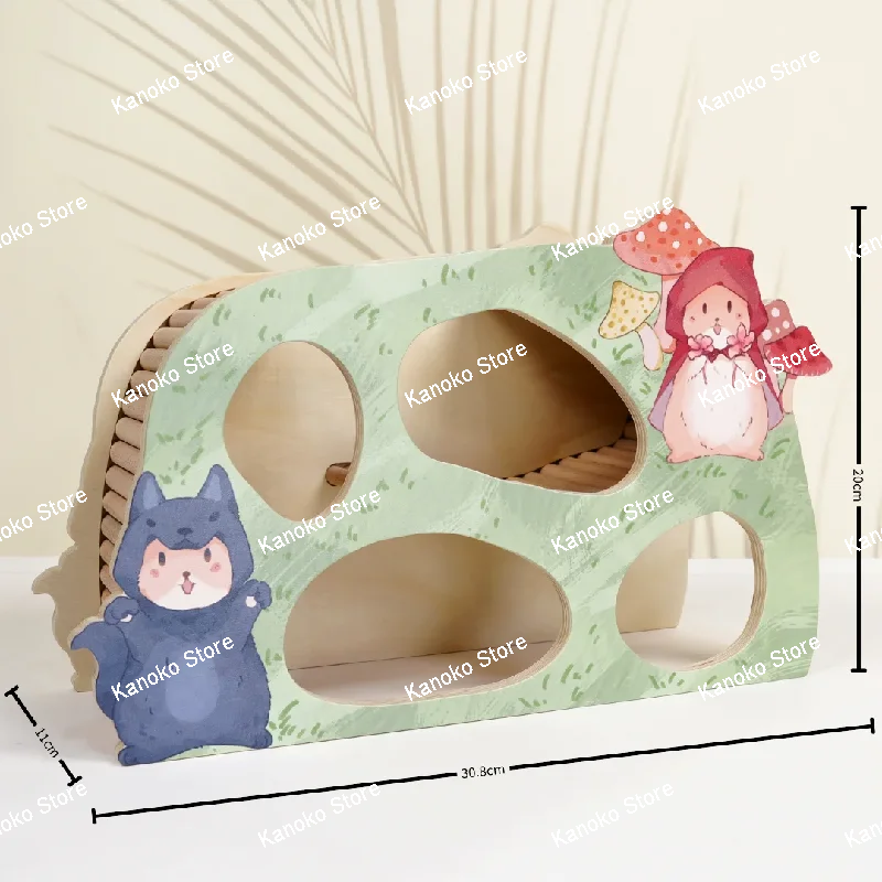 Capuzinho vermelho série multi-história casa de hamster de madeira pequeno animal gaiola paisagismo suprimentos ratos acessórios itens para animais de estimação