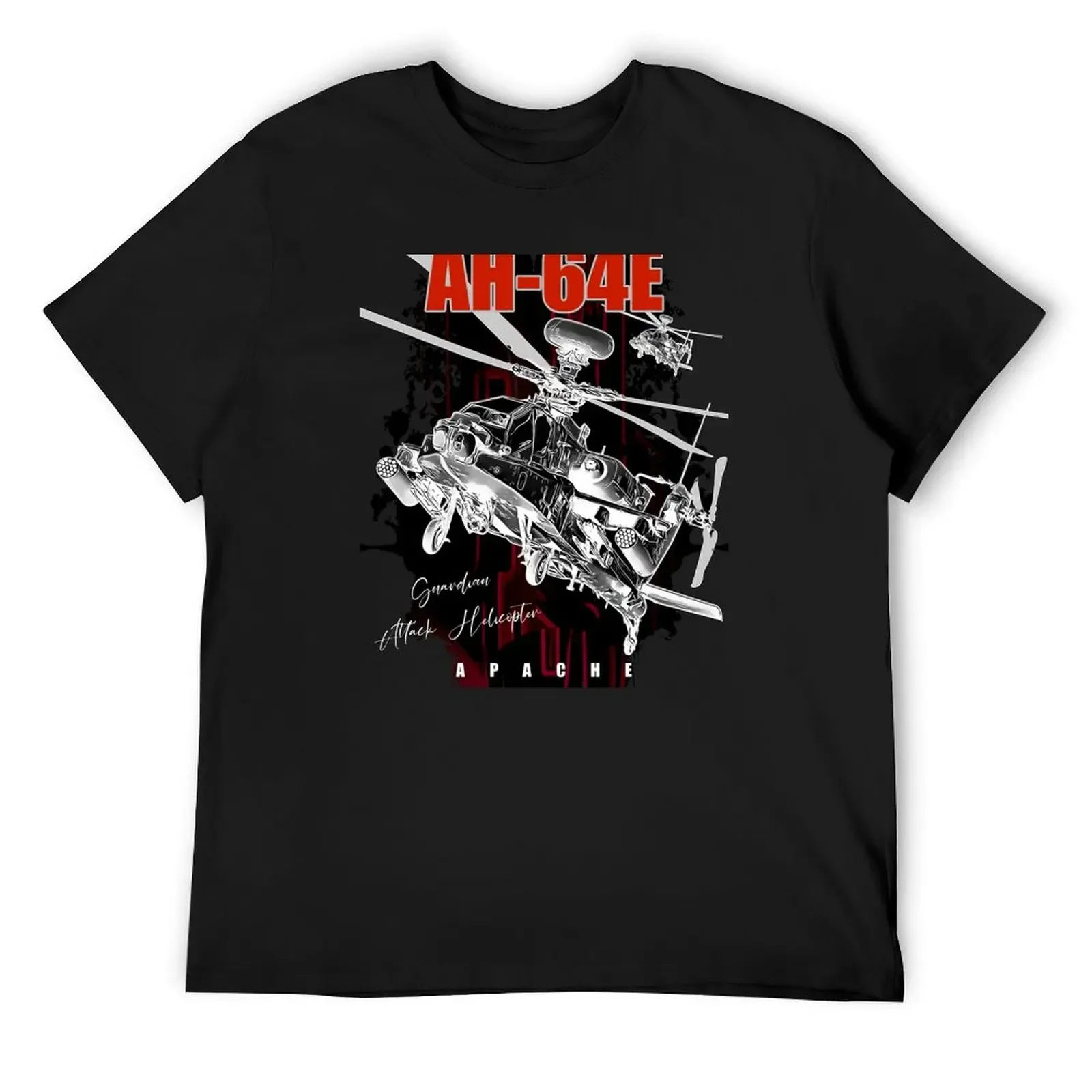 

AH-64E Apache Guardian attack helicopter T-Shirt vintage street wear plus sizes mens t shirts pack