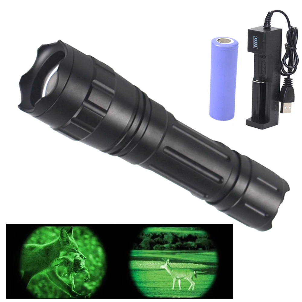 500 Yards Range Super LED Flashlight 503F 1-Mode 600LM Tactical Hunting Led Torch for Night Riding Camping Hiking Using 21700