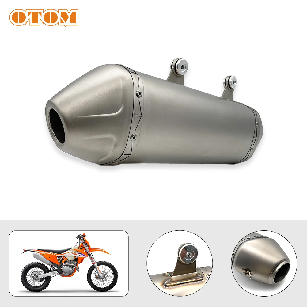 OTOM Motorcycle Exhaust Muffler Silencer For KTM EXC-F250/350/450/500 FE250/350/450/501 2020-2023 Accessories Pit Dirt Bike Part