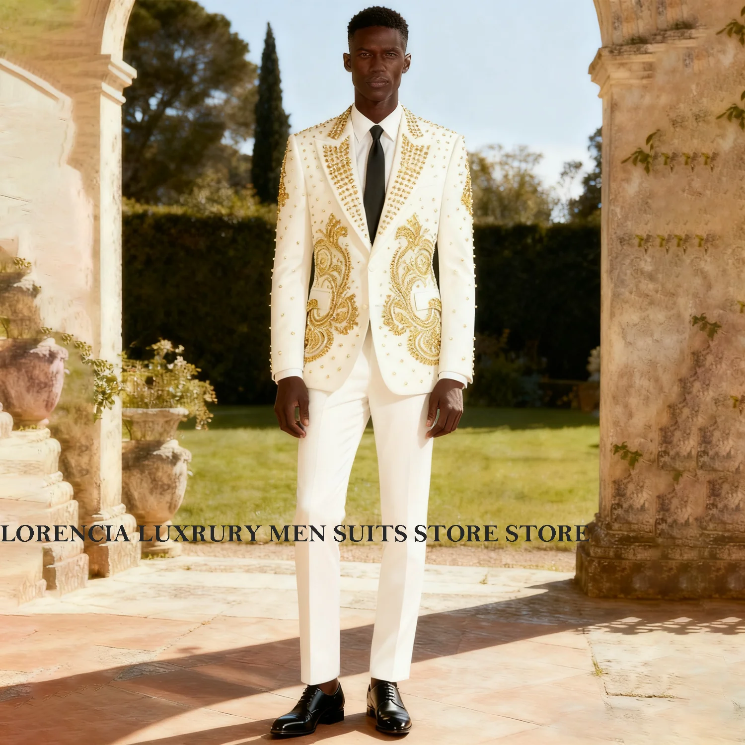 

Customized African Long Coat Men Suits Sparkly Rhinestone Crystal Groom Tuxedos Male Party Prom Blazer 2 Piece Sets Ropa Hombr