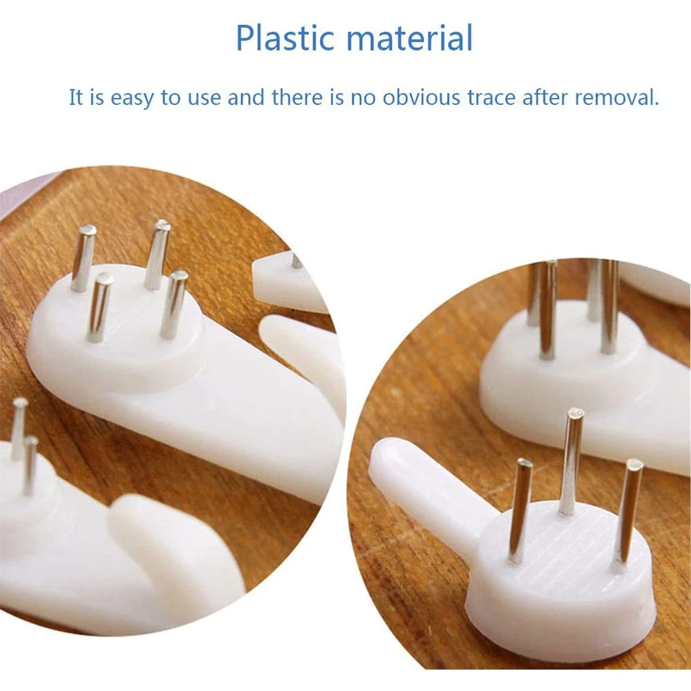

L68A40Pcs Invisible Nail Screws Wall Hooks Picture Hangers Traceless Photo Hook Multi Function Picture Painting Frame Hanger