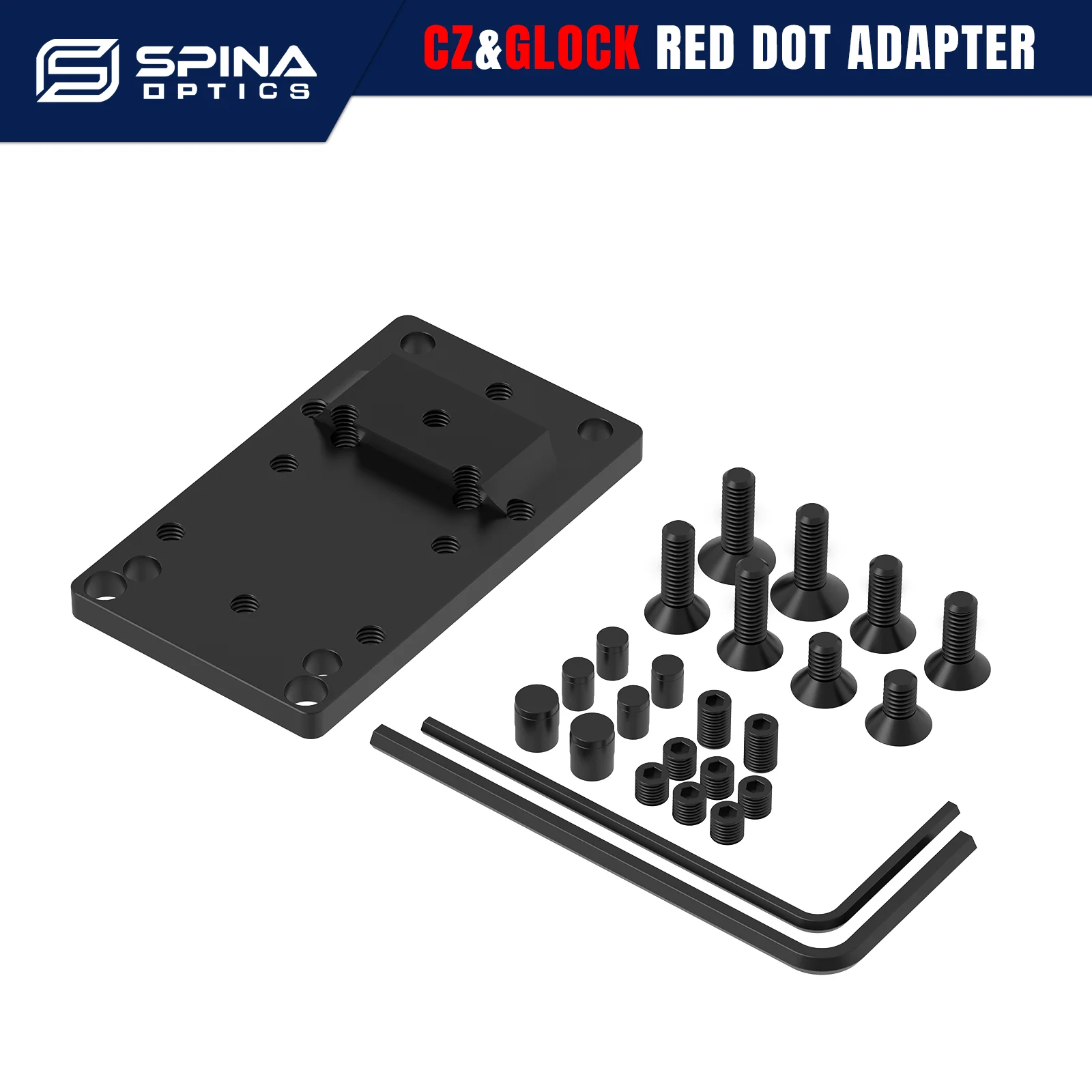 SPINA Optics Adaptador universal para mira de punto rojo, Compatible con CZ Shadow 2, CZ 75 Shadow, CZ 75 SP-01, Glock 17/22/34/35/41