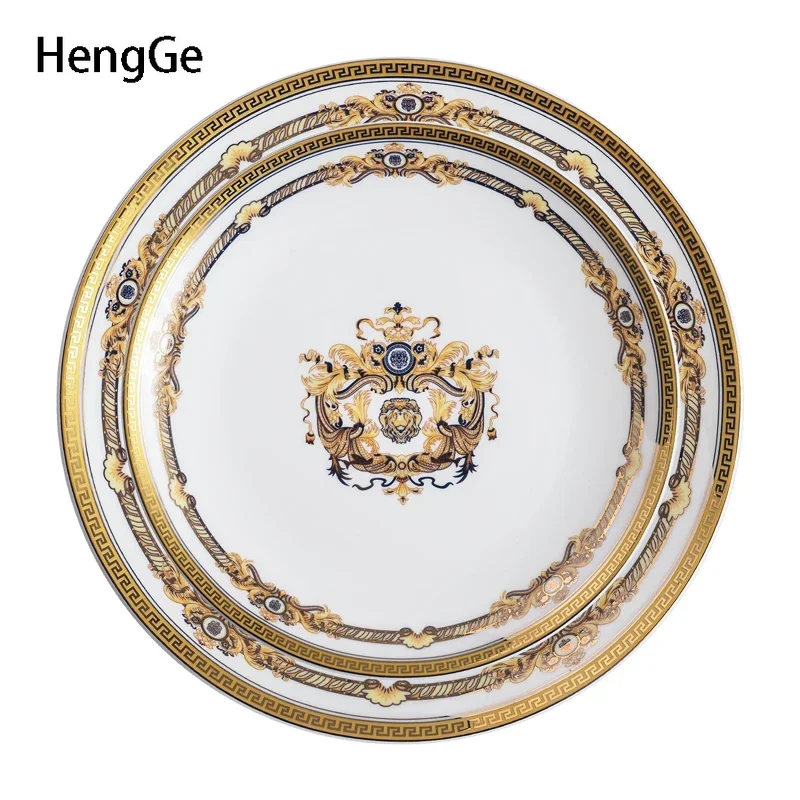 European Ceramic Plate Creativity Home Steak Dinner Plates Ancient Greece Elegant Pattern Decorate Restaurant Dining Table Decor