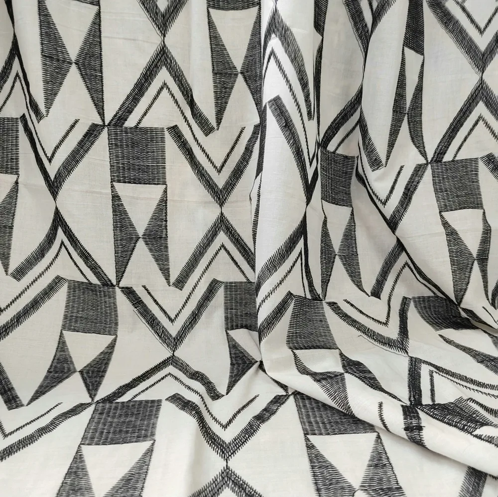 

New geometric lace embroidery 100%Cotton fabric for sewing clothing, DIY sofa tablecloth, home decoration, sewing cloth