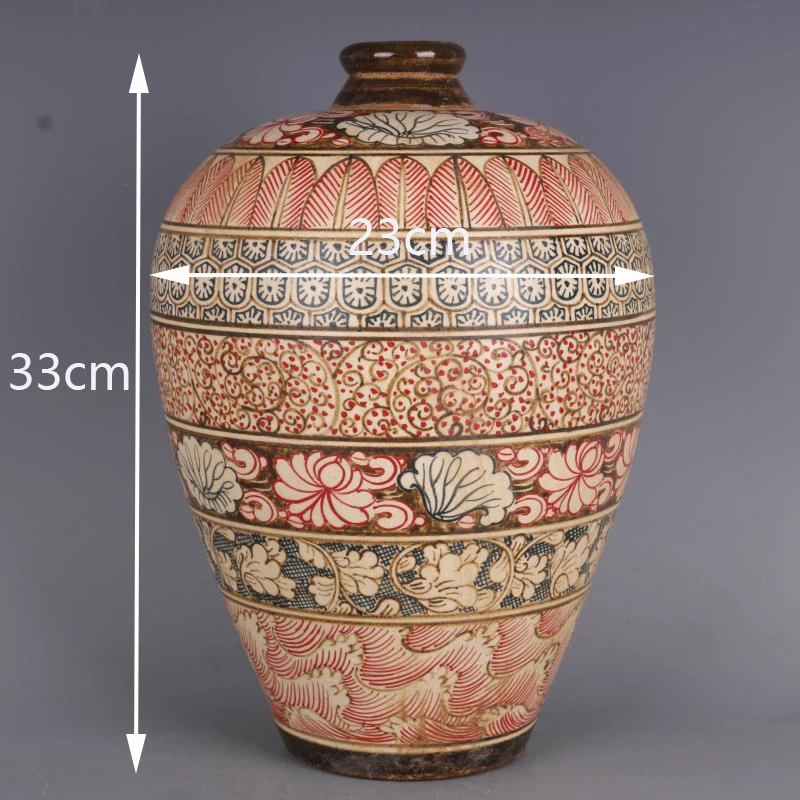 Rough Pottery Earthenware Vase Pottery Arrange Flower Ceramic Vase Narrow Top Large Vase Home Decoration