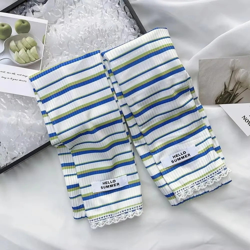 Fashion Ice Silk UV Protection Sleeves Loose Striped Anti-UV Arm Covers Cool Ice Sleeves Summer Outdoor