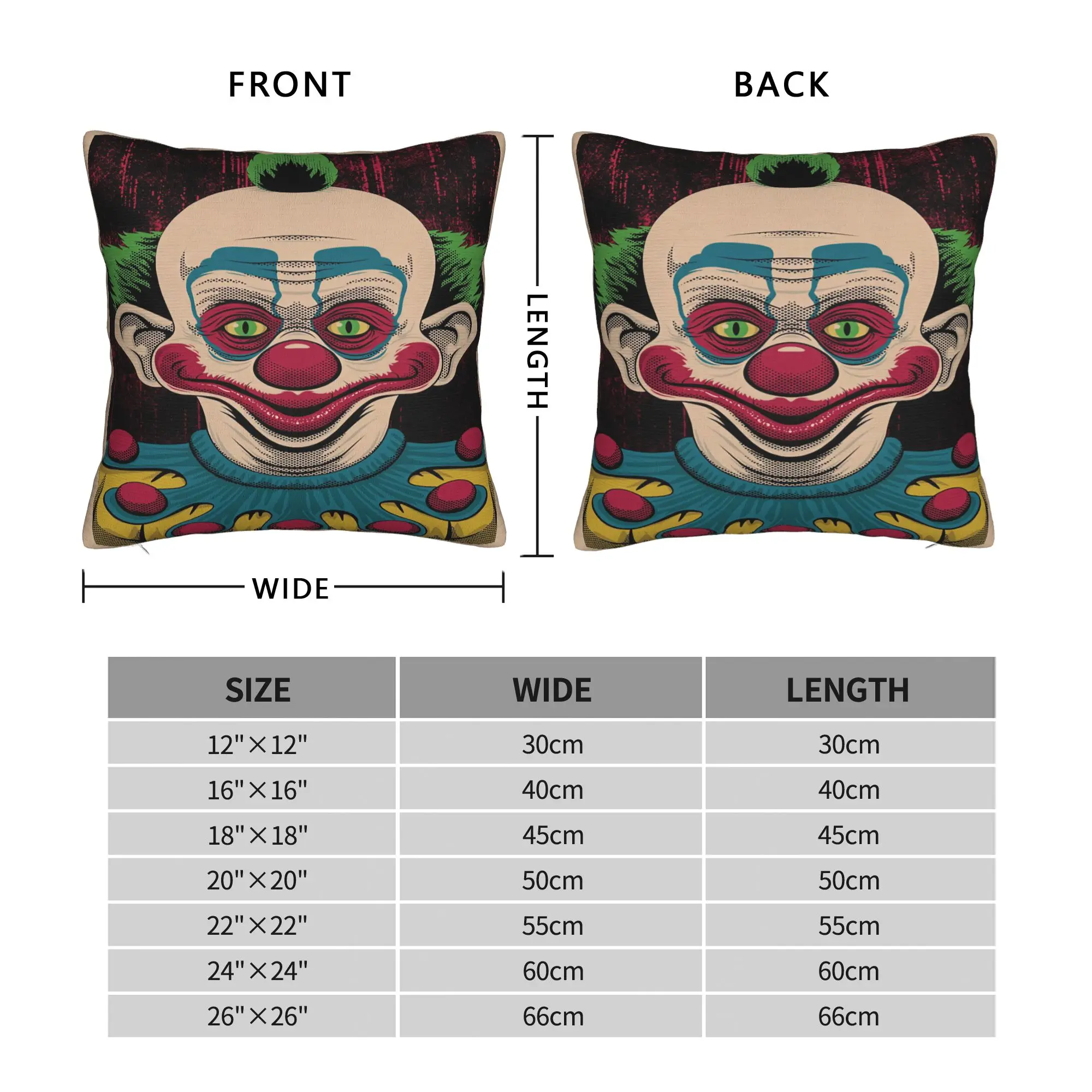 Killer Klowns From Outer Space Wax Pillow Cover  Soft Cushion Cover Cute Funny Pillow Case For Chair Sofa Home Decor