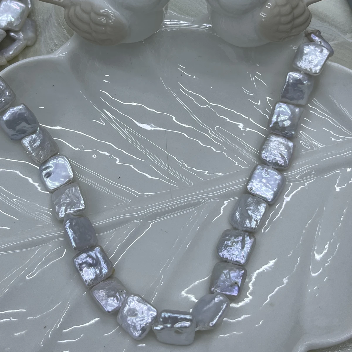 

11-12mm AAAAA Natural Freshwater Square Baroque Sparkle Pearl Bead Jewelry Make DIY Necklace Bracelet Accessories Gift Wedding