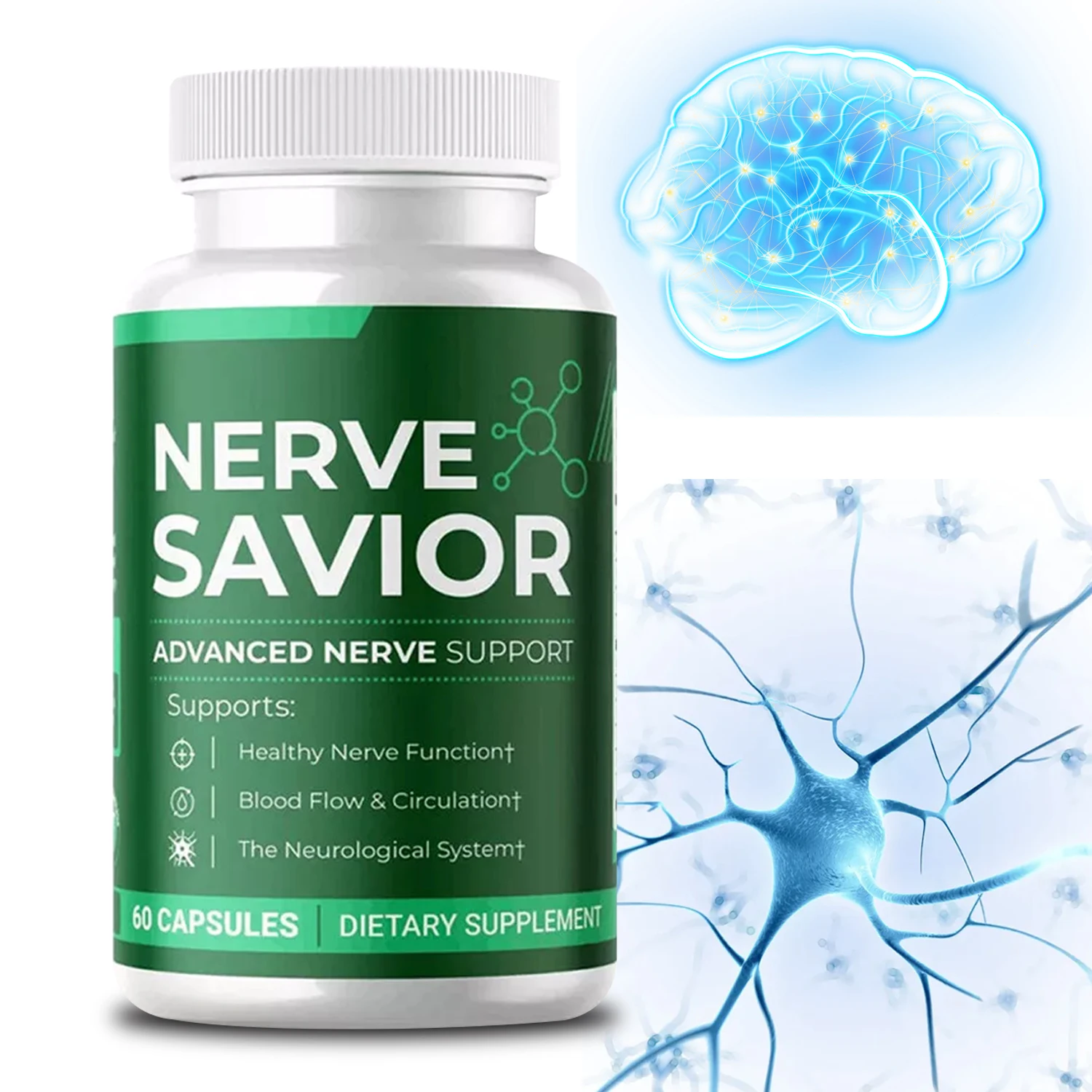 

Advanced Nerve Support - Supports Healthy Nerve Function and Neurotransmitters, Blood Flow, Circulation