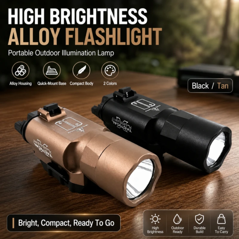 Alloy Housing High Brightness Flashlight Quick‑Mount Base Portable Outdoor Illumination Lamp