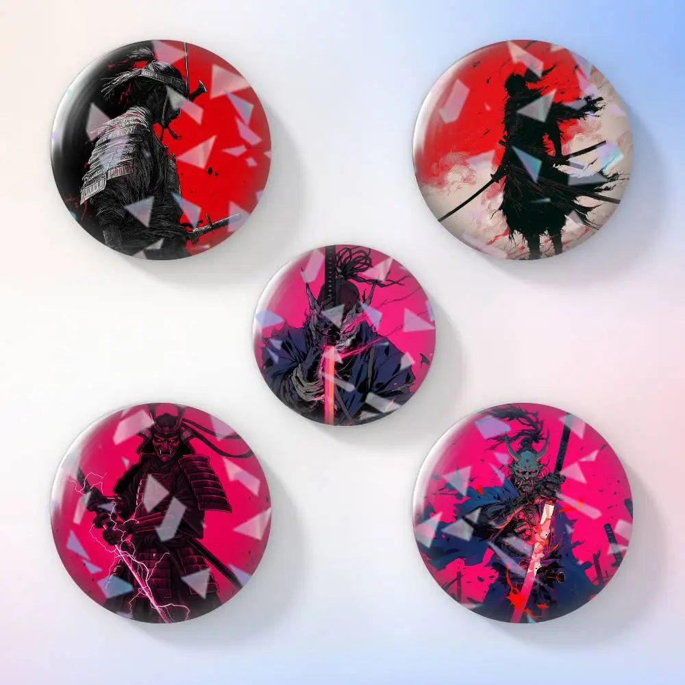 

J-Japanese R-Ronin S-Samurai Brooch Vintage Alloy Brooch Pins, Antique Style Decorative Badges for DIY Craft Ornament,Souvenir.