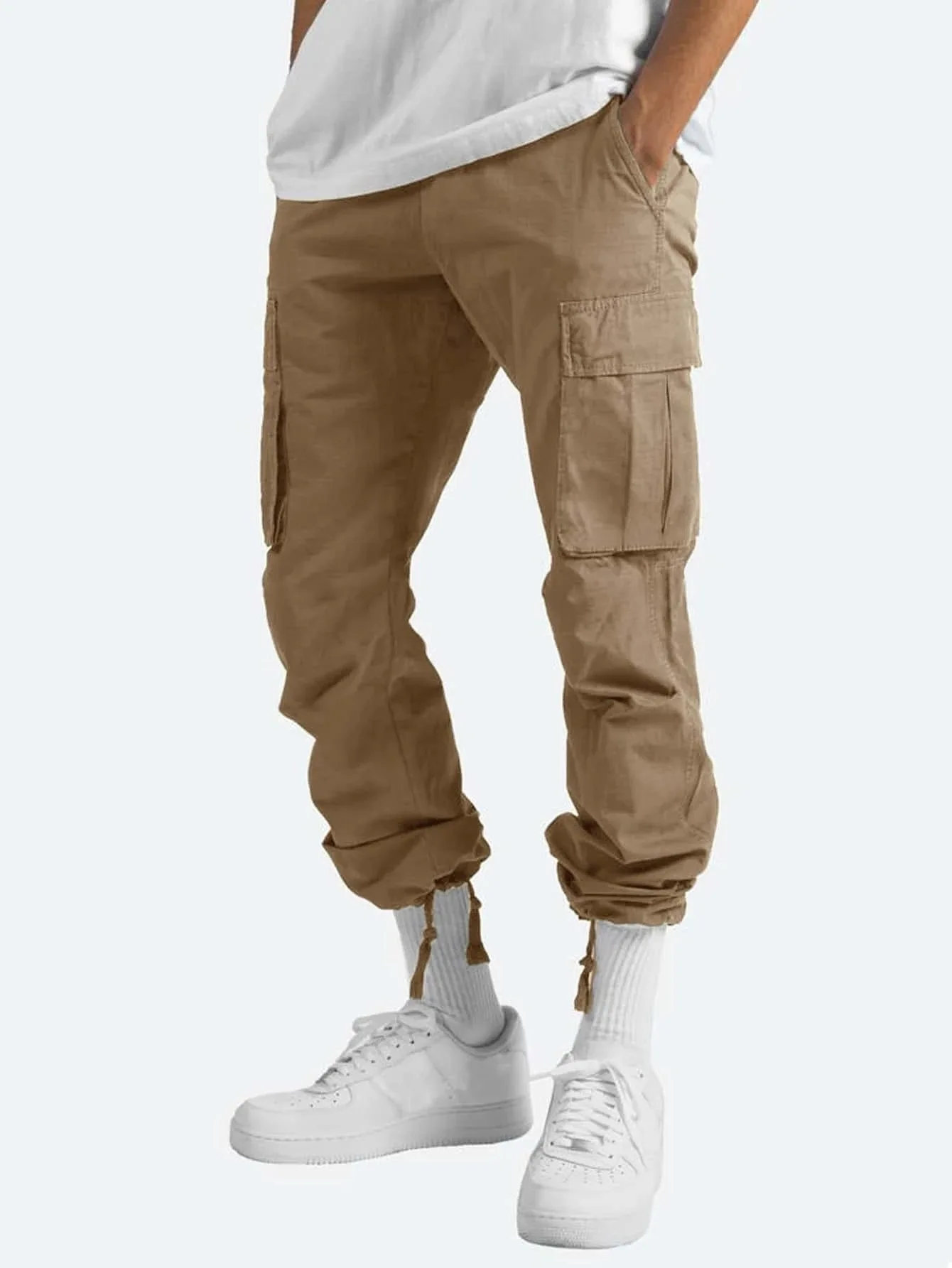 Sommer Neue Herren-Arbeitshosen Europäischer und Amerikanischer Stil mit Kordelzug und Mehreren Taschen Lässige Hosen – Detail 8