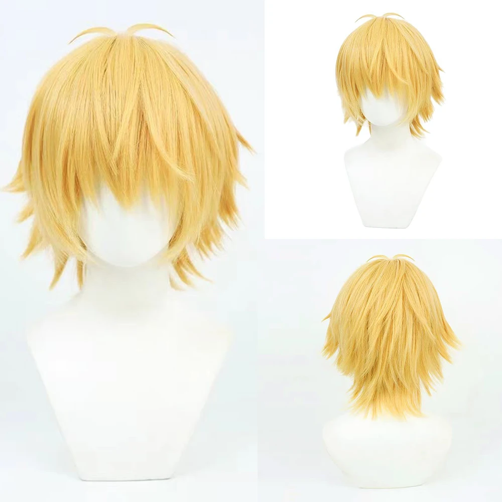 

Cosplay Wig Anime Chainsaw Man Denji Synthetic Hair Golden Layered Short Hair Costume Theme Carnival Anime Wigs Heat Resistant