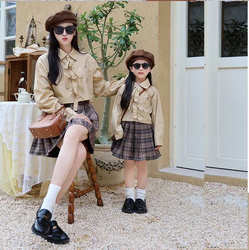 Family Matching Clothes  Spring Autumn Solid Outcoat Mother Daughter Son Long Sleeve Coat Baby Boy Girl Outfit