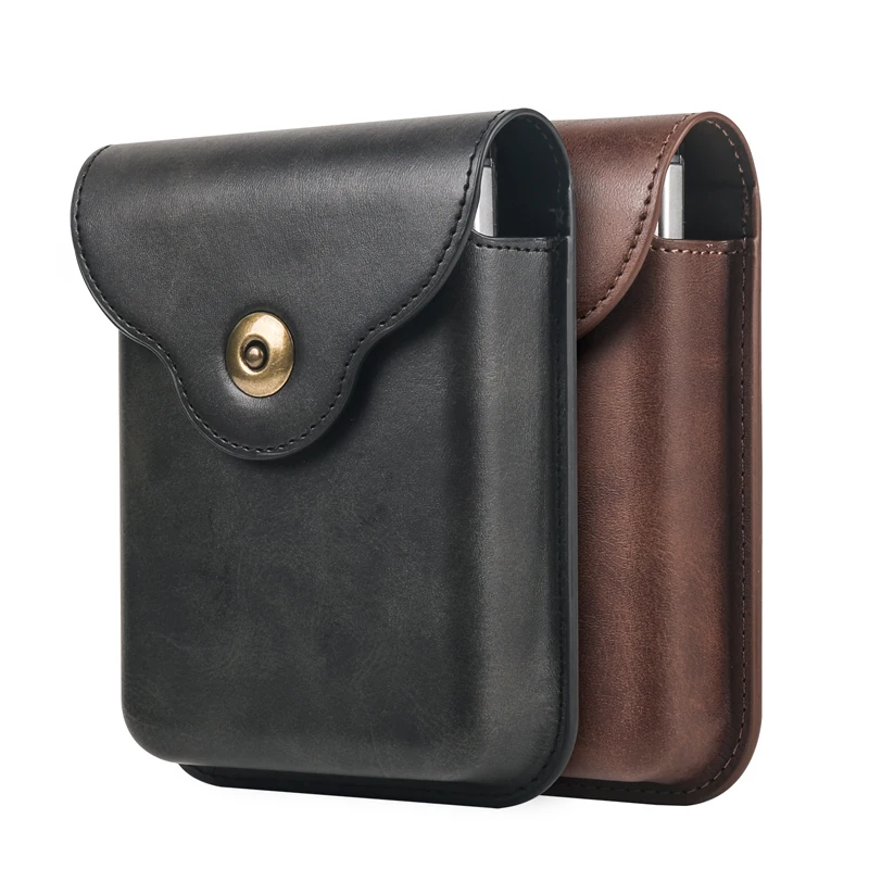 Mobile Phone Bag for Galaxy Z Fold 8/iPhone Duo/Xiaomi 18 Fold/HUAWEI Pura X Max Leather Flip Travel Holster Pouch Cover