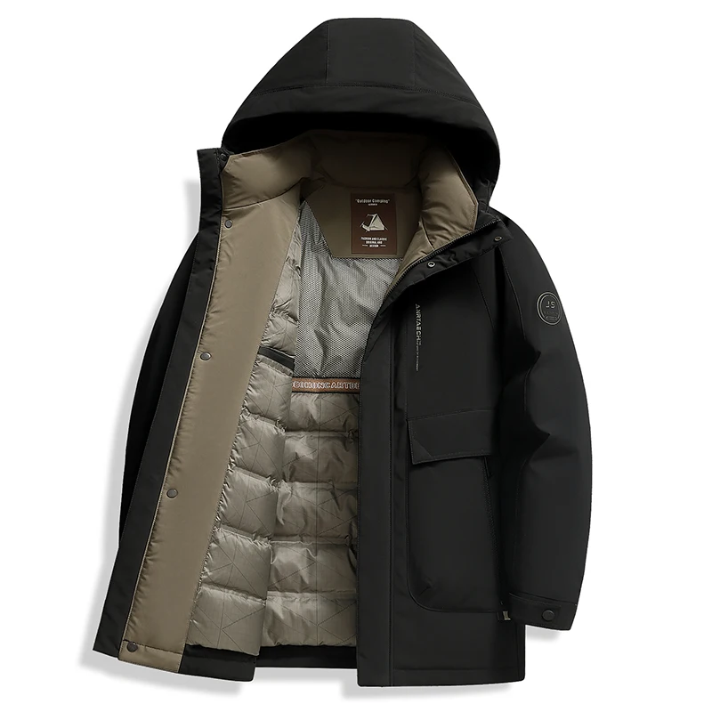 2024 Winter New Men's Hooded Down Jacket High Quality Korean Style Fashion Versatile Down Jacket with 90% Duck Down Content