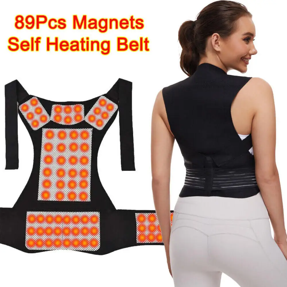 Magnetic Self Heating Belt Lumbar Lower Back Support Brace Vast Therapy Pain Relief Self-Heating Shoulder Pads