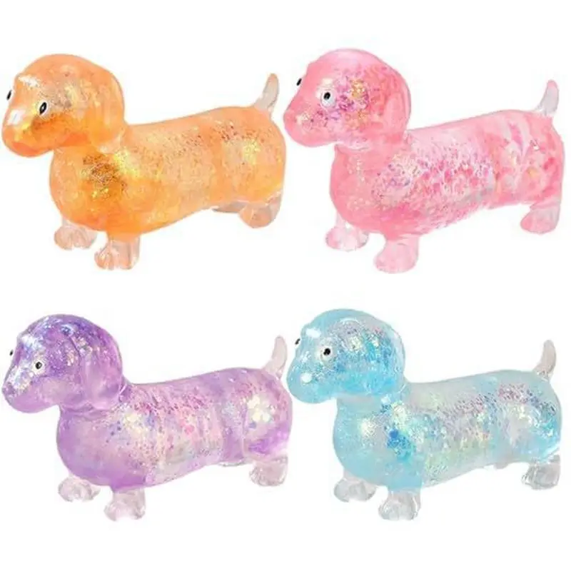 

Glitter Dachshund Squishy Squeeze Toy Soft Stretchy Vent Ball Stress Relief Anxiety Decompression Toy For Adults Daily Relaxing