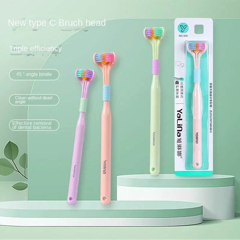 Oral Care Safety Teeth Brush Oral Health CleanerThree Sided Soft Hair Tooth Toothbrush Ultra Fine Soft Bristle Adult Toothbrush