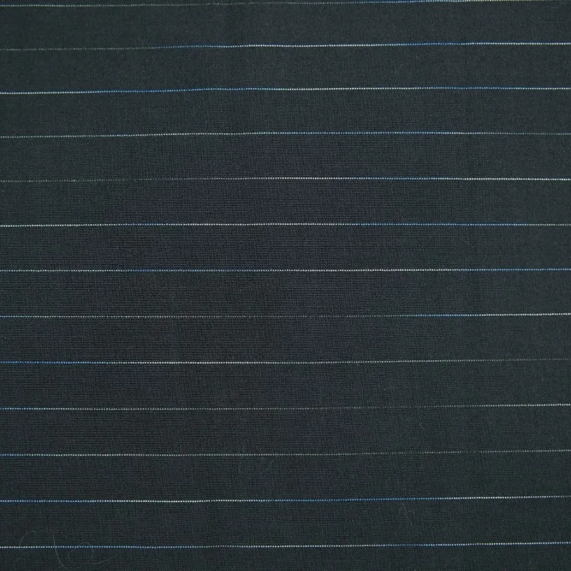 Minimalist Vintage Wool Fabric Black Charcoal Grey Blue Silver Fine Stripe for Shirt Suit Jacket Dress DIY Sewing Accessories