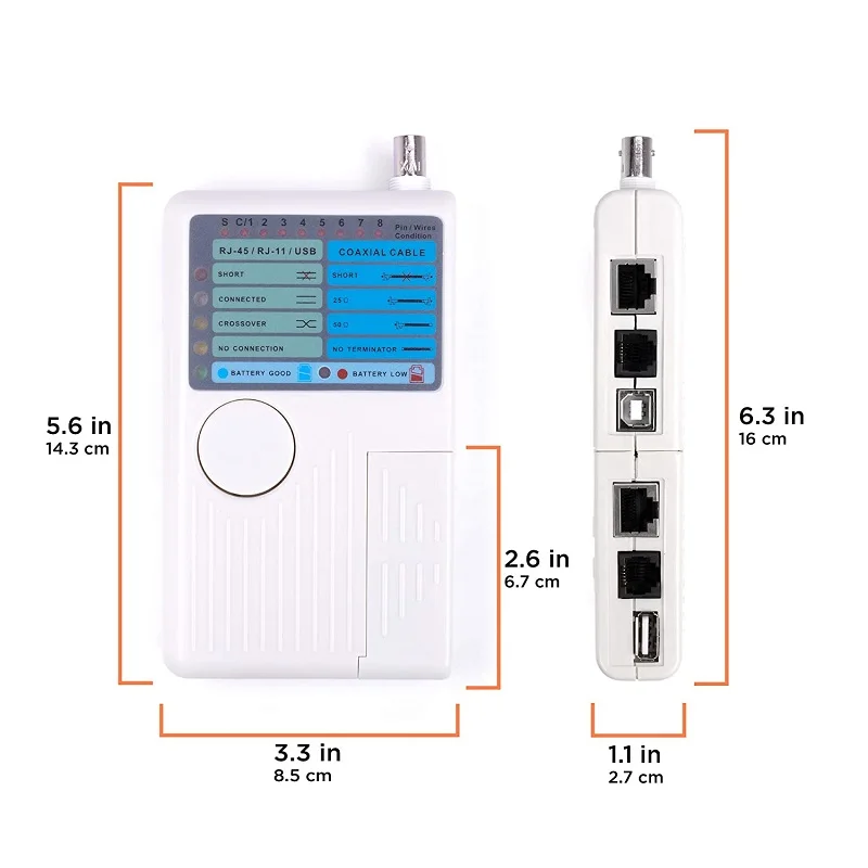 Professional Multi Function 4 In 1 Network Cable Tester RJ45/RJ11/USB/BNC LAN Cable Cat5 Cat6 Wire Tester