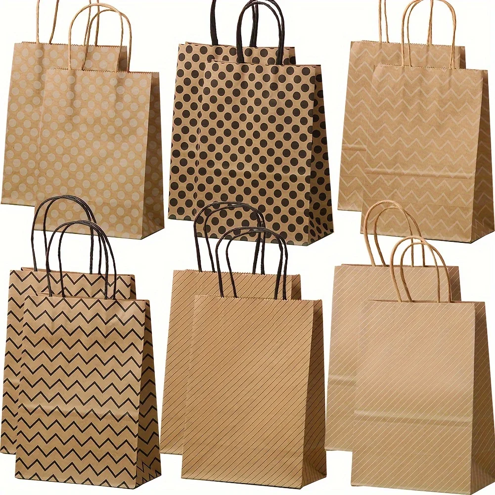 30-Piece Small Kraft Paper Gift Bags With Handles - Perfect For Birthday Party Favors, Grocery Shopping & Crafts Mom gifts Box