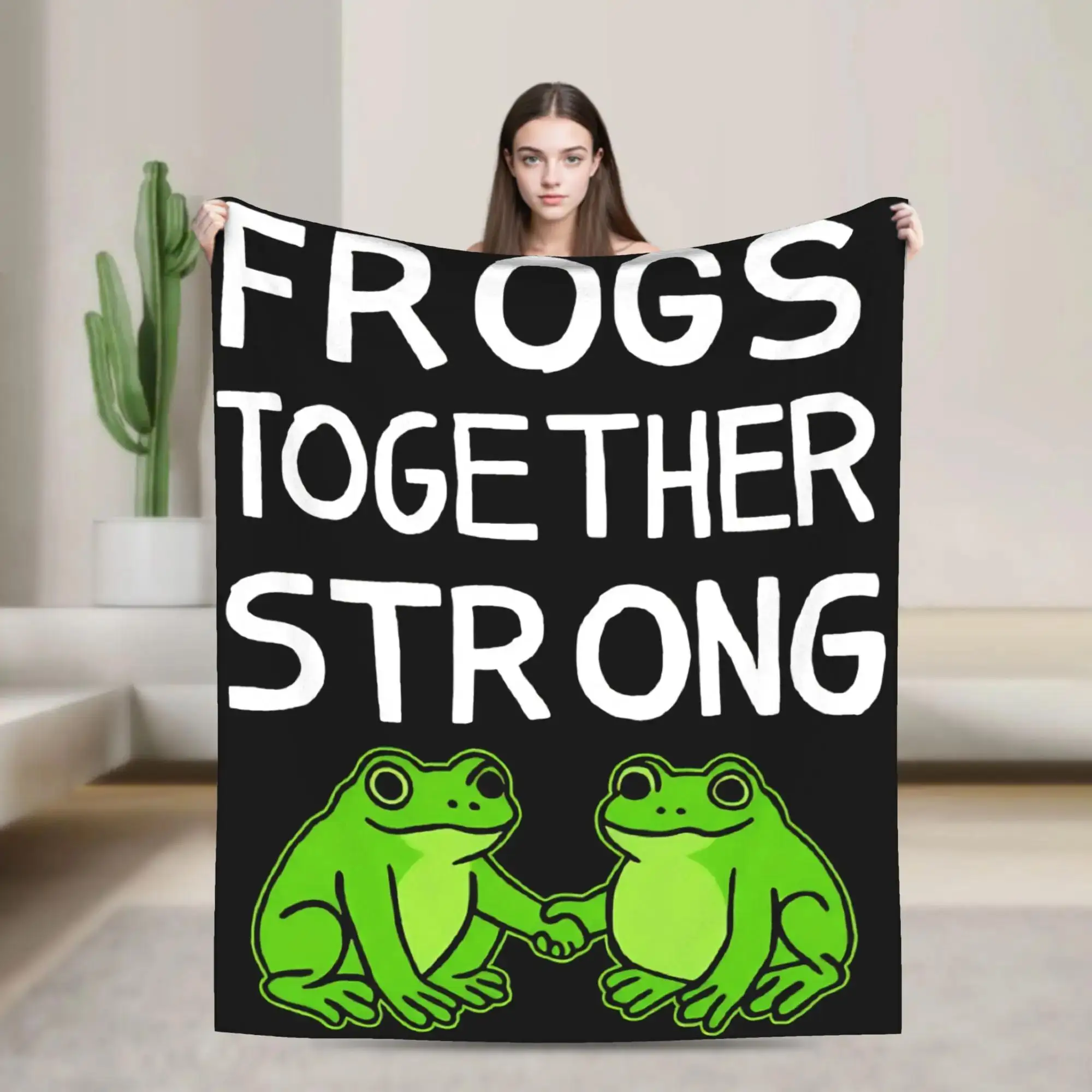 

Фланелевое одеяло Portland Frog Protest с забавным дизайном, очень мягкое, для кровати, дивана, кресла