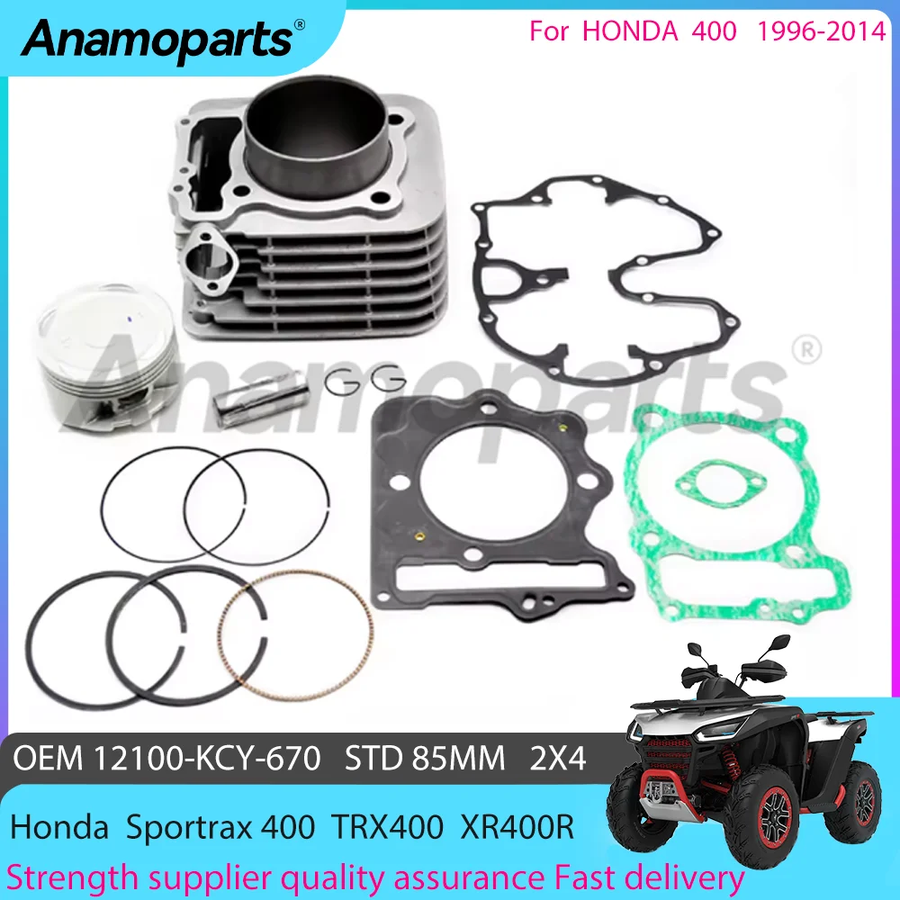 Motor cylinder piston gasket Rebuild Overhaul Kit for 1996-2014 Honda TRX400 XR400R Sportrax 400 ATV STD 85 MM 12100-KCY-670