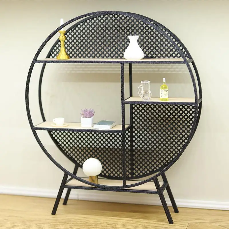 

1:12 Dollhouse Miniature Round Chinese Style Storage Rack Model Funiture Accessories For Doll House Decor Pretend Play Toys Gift