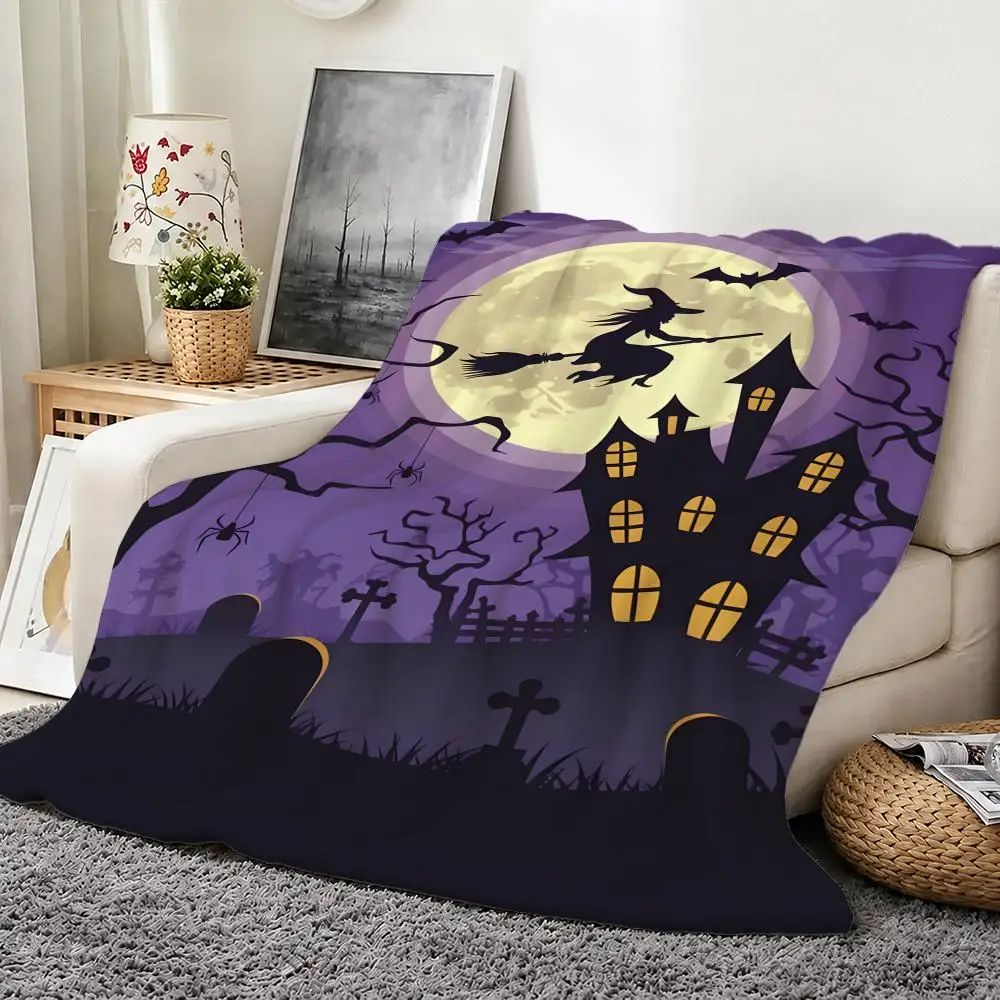 Halloween Haunted House Throw Soft Warm Flannel Throw Blanket, Sofa Bed Cover, Picnic Travel Home Decor