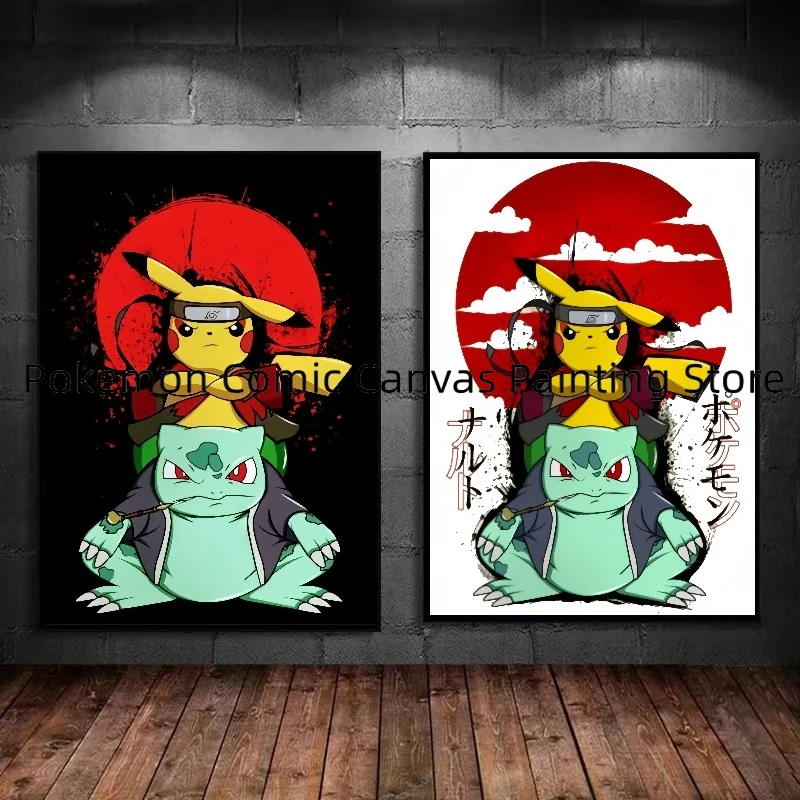 Canvas Painting Japan Anime High Quality Pokemon Pikachu Eevee Squirtle HD Poster Picture Modern Home wall decoration painting