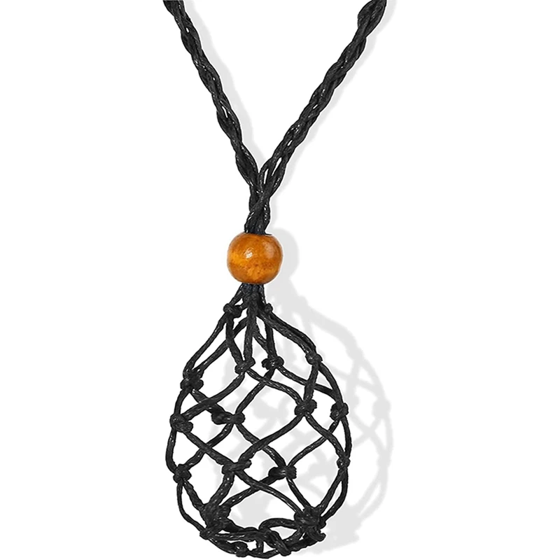 4X Necklace Cord Empty Stone Holder, Necklace Cord For Crystals, Pendant Stone Holder Adjustable Necklace Holder Pendant image 3