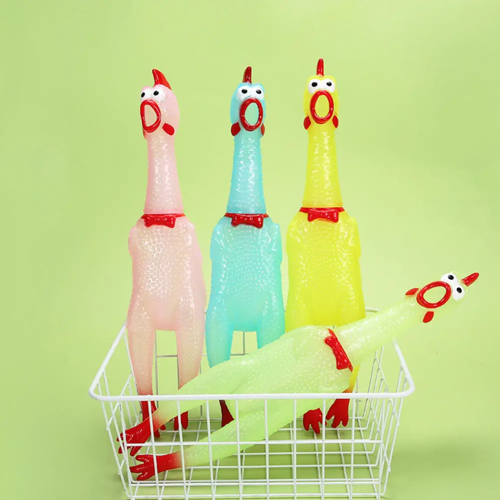 

2 Pcs Kids Toys Chicken Loud Noise Making Screeching Plaything PVC Hand Held for Boredom