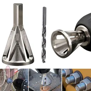 Externer Chamner HSS Debring, drei dreieckige Griffe, goldene schwarze Elektrobohrwerkzeugzubehör, neu 10 Hauptverkaufstübungen HSS für Metall - №9
