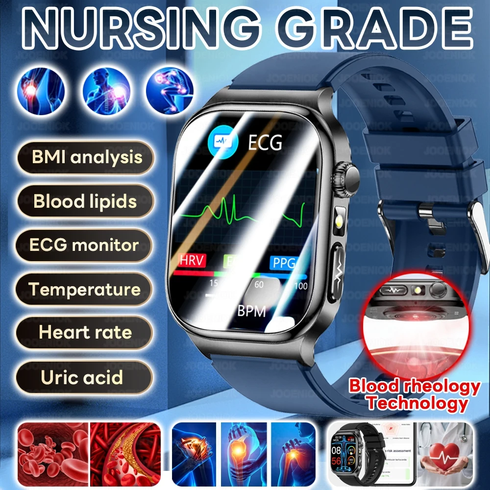 

2026 New Professional Health Monitoring Smart Watch Men Women BMI Body Uric Acid Blood Lipids ECG+PPG Bluetooth Call Smartwatch