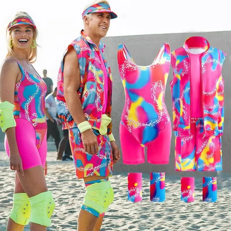 Costume d'entraînement des années 80 pour Halloween Cosplay, tenue d'entraînement des années 80 et 90, vêtements de fête pour hommes adultes, comprend un chapeau, une chemise haute courte