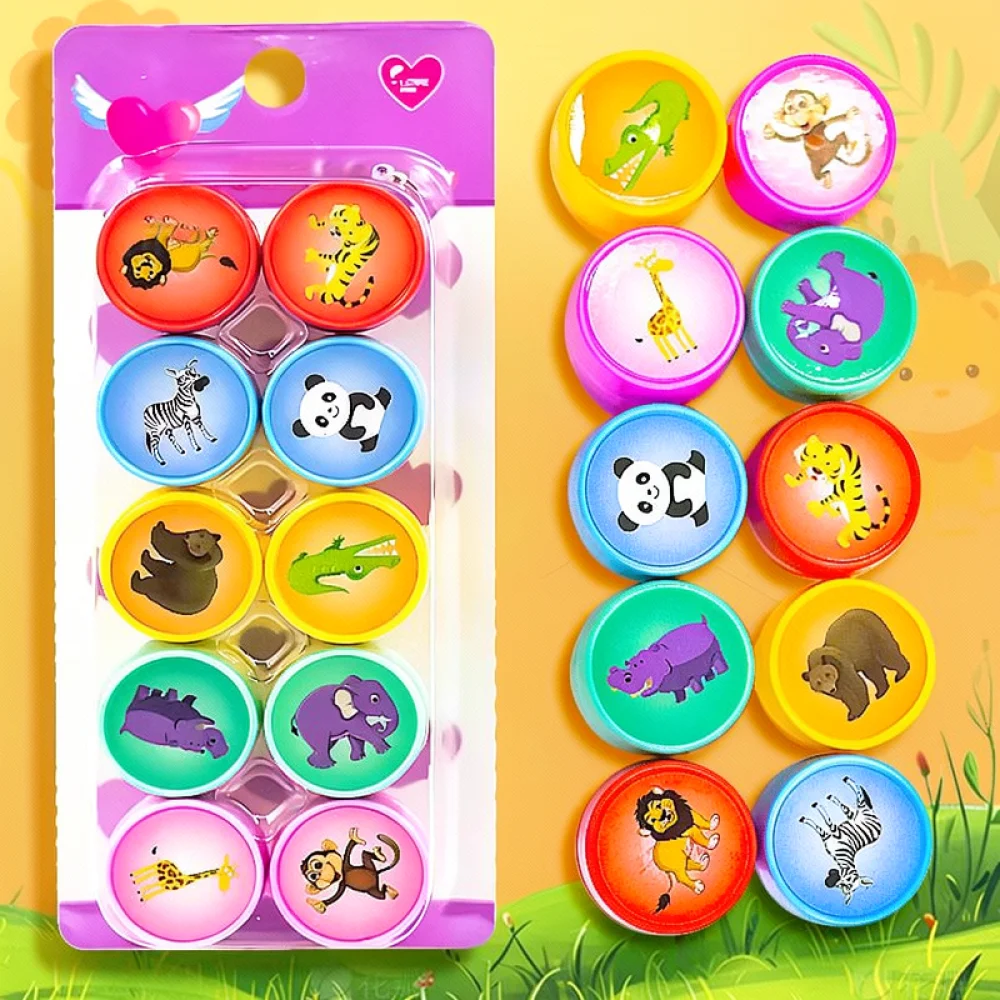 Kids Education Design - Детский набор пластиковых штампов с мультяшными